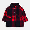 Red Check Warm Wool Coat 8855