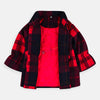 Red Check Warm Wool Coat 8855