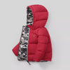 Camouflaged Red Dual sided Hooded Puffer Jacket 10749