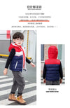 Red Blue Sleeveless Hooded Puffer Jacket 9747