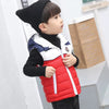 Red Blue Sleeveless Hooded Puffer Jacket 9747