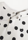 MN G Black Polka Dots White Fleece Sweatshirt 11307