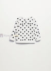 MN G Black Polka Dots White Fleece Sweatshirt 11307