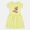 ML Baby Deer Yellow Front Pocket Frock 8740