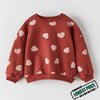 ZR Heart Down Shoulder Loose Fashion Red Sweatshirt 8843