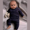 LPU Cable Knit Navy Bodysuit Romper Onesies 11598