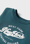 MN G Newyork Embroided Teal Unisex Fleece Sweatshirt 11369