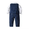 Vest Check Blue Suiting Set 10083