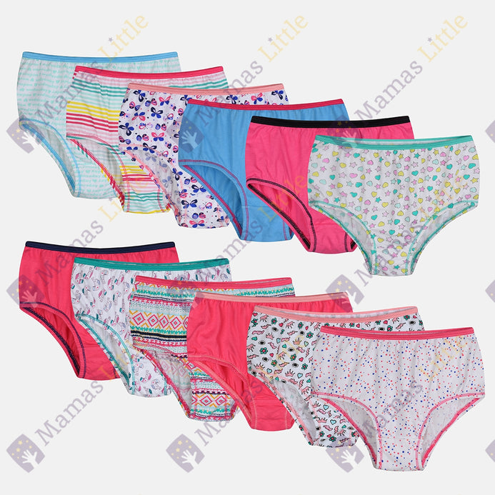 Fruit of the Loom Girls' Cotton Brief Underwear, 10 Pack Panties, Sizes  4-16 