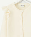 TA O Whisper White RUFFLES Cardigan 11404