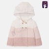 LPU Pink Block Hooded Thick Knitted Cardigan 10046