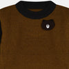 Bear Badge Mustard Grey  Knitted Sweater 8831