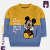 Cute Mickey Mustard Blue Soft Knitted Sweater 9583