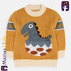 Dino Egg Front Pocket Mustard Soft Knitted Sweater 9587