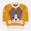 Puppy Front Pocket Yellow Soft Knitted Sweater 9598