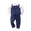 Vest Check Blue Suiting Set 10083