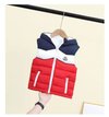 Red Blue Sleeveless Hooded Puffer Jacket 9747