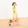 Sweet Cat Yellow one Piece High Elastic Swimsuit with Cap 10891