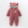 Mulbery Bear Fur Thick Quilted Snow Romper #11556 B