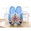 Elsa Snow Sky Rubber Sole Warm Cotton Winter Slippers 4414