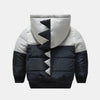 Navy Silver Dinosaur Inside Fur Puffer Jacket 9735