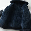 Navy Silver Dinosaur Inside Fur Puffer Jacket 9735