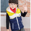 Yellow Blue Sleeveless Hooded Puffer Jacket 9748