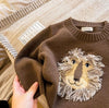 Lion Brown Knitted Sweater 9888