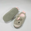 Shark Grey Rubber Sole Warm Cotton Winter Slippers 4419