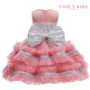 Ruffle Hem Tulle Dress with Bow Knot 10421