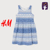 HM White Blue Pattern Frock 10279