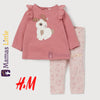 HM Rabbit Pink Full Sleeves 2 Piece Jersey Suite Set 9853