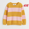 HM Mustard Stripe Pink Motif Sweater 11532